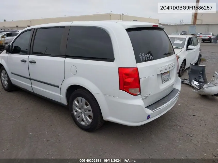 2015 Dodge Grand Caravan American Value Pkg VIN: 2C4RDGBG9FR586257 Lot: 40302391