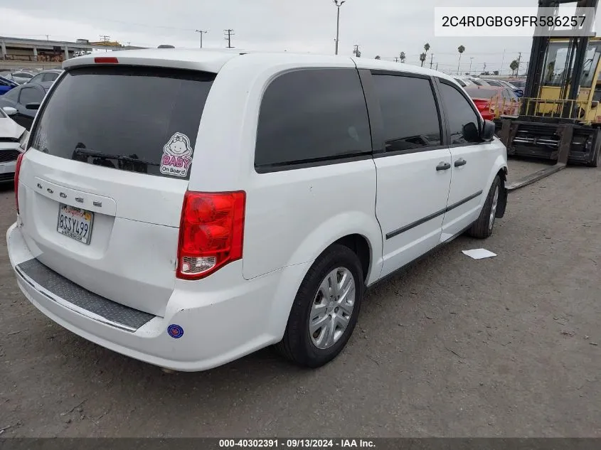 2015 Dodge Grand Caravan American Value Pkg VIN: 2C4RDGBG9FR586257 Lot: 40302391