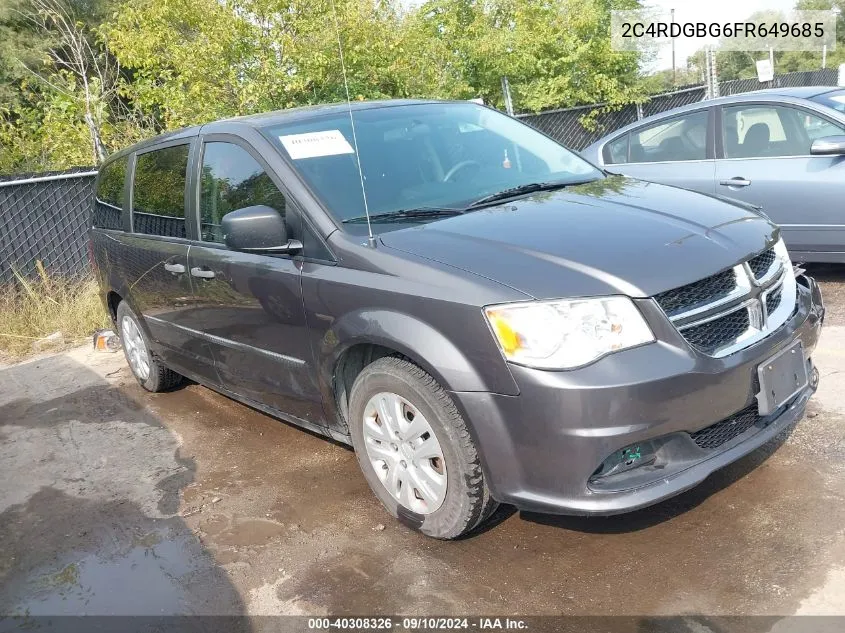 2015 Dodge Grand Caravan American Value Pkg VIN: 2C4RDGBG6FR649685 Lot: 40308326