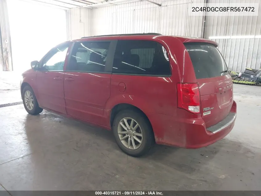 2015 Dodge Grand Caravan Sxt VIN: 2C4RDGCG8FR567472 Lot: 40315721