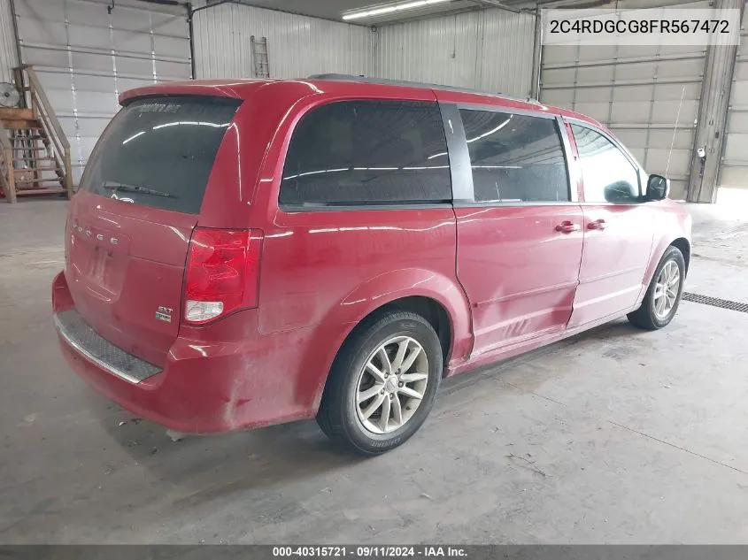 2015 Dodge Grand Caravan Sxt VIN: 2C4RDGCG8FR567472 Lot: 40315721