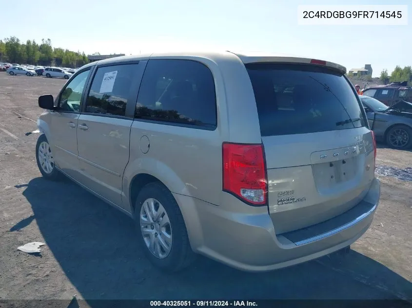 2015 Dodge Grand Caravan Se VIN: 2C4RDGBG9FR714545 Lot: 40325051