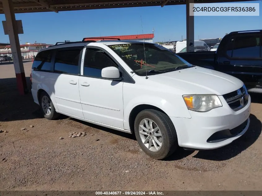 2015 Dodge Grand Caravan Sxt VIN: 2C4RDGCG3FR536386 Lot: 40340677