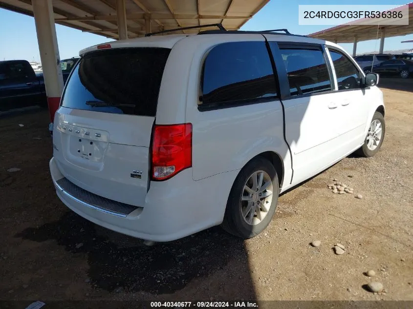 2015 Dodge Grand Caravan Sxt VIN: 2C4RDGCG3FR536386 Lot: 40340677