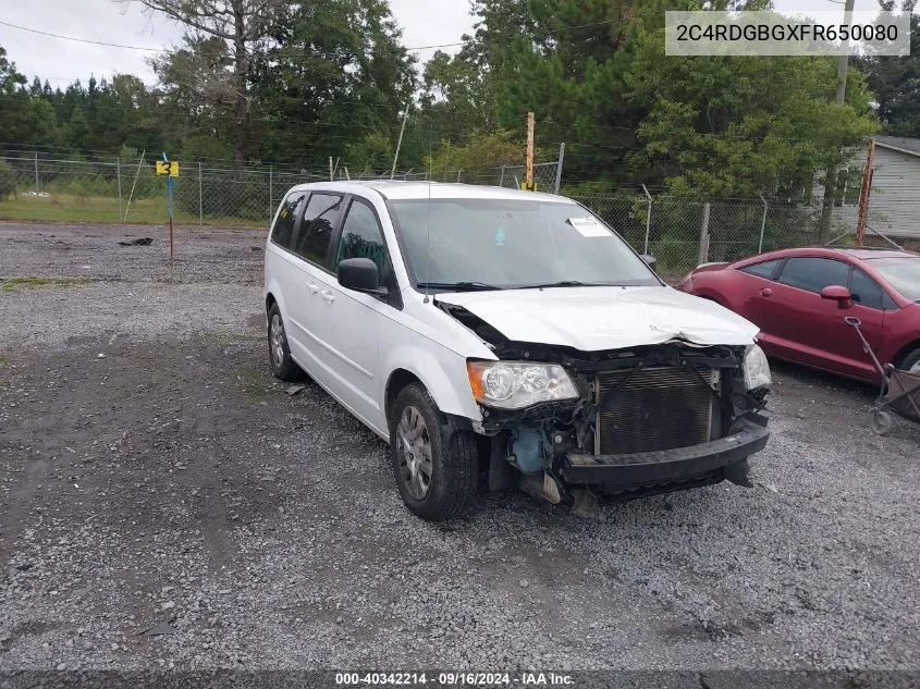 2015 Dodge Grand Caravan Se VIN: 2C4RDGBGXFR650080 Lot: 40342214