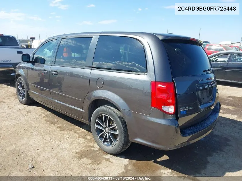 2015 Dodge Grand Caravan Se Plus VIN: 2C4RDGBG0FR725448 Lot: 40343033