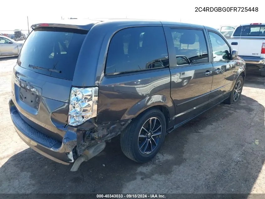 2015 Dodge Grand Caravan Se Plus VIN: 2C4RDGBG0FR725448 Lot: 40343033