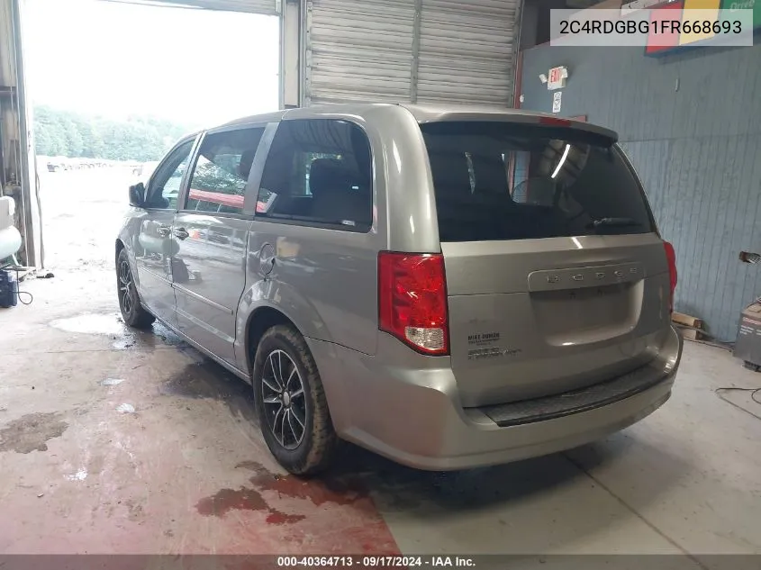 2015 Dodge Grand Caravan Se VIN: 2C4RDGBG1FR668693 Lot: 40364713