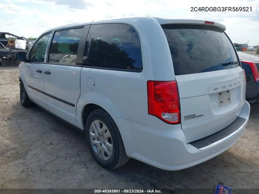 2015 Dodge Grand Caravan American Value Pkg VIN: 2C4RDGBG3FR569521 Lot: 40393901