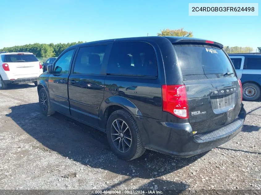 2015 Dodge Grand Caravan Se VIN: 2C4RDGBG3FR624498 Lot: 40400068