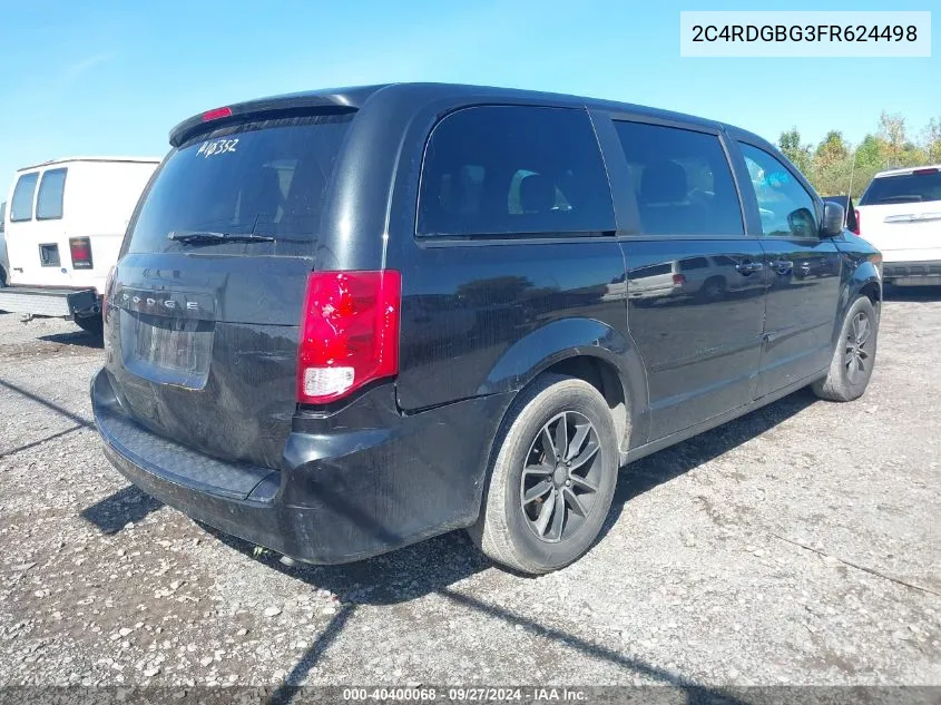 2015 Dodge Grand Caravan Se VIN: 2C4RDGBG3FR624498 Lot: 40400068