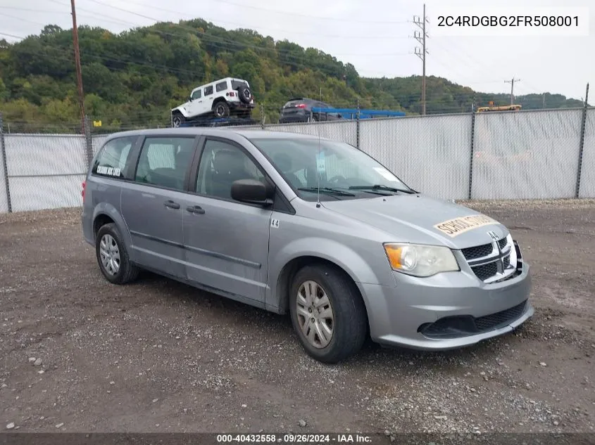 2015 Dodge Grand Caravan Se VIN: 2C4RDGBG2FR508001 Lot: 40432558