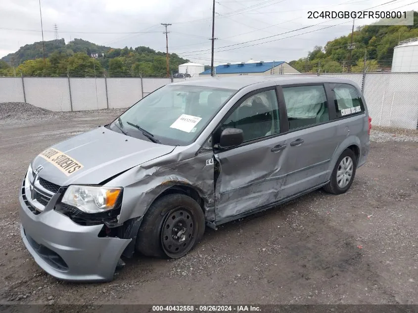 2015 Dodge Grand Caravan Se VIN: 2C4RDGBG2FR508001 Lot: 40432558