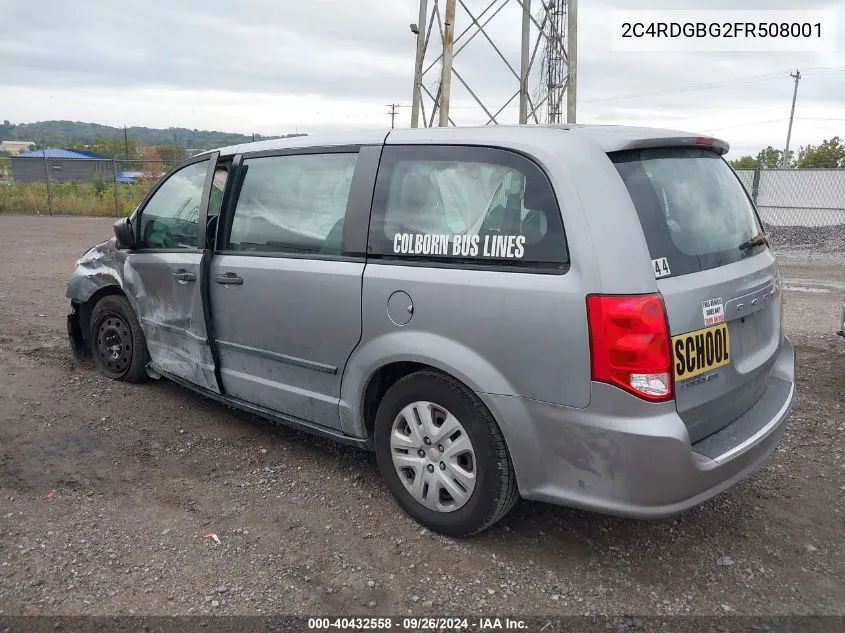 2015 Dodge Grand Caravan Se VIN: 2C4RDGBG2FR508001 Lot: 40432558