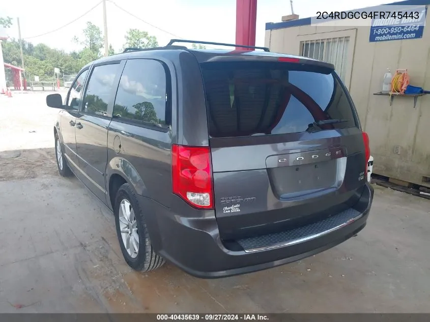 2015 Dodge Grand Caravan Sxt VIN: 2C4RDGCG4FR745443 Lot: 40435639