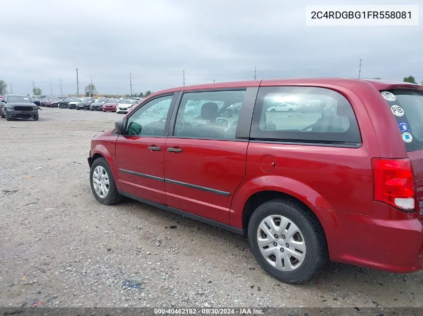 2015 Dodge Grand Caravan Se VIN: 2C4RDGBG1FR558081 Lot: 40462182