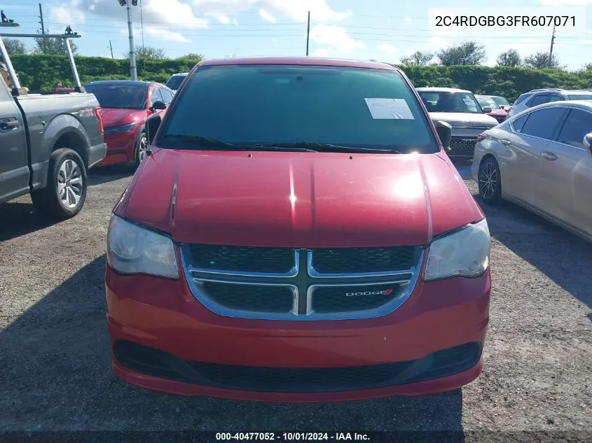 2015 Dodge Grand Caravan Se VIN: 2C4RDGBG3FR607071 Lot: 40477052