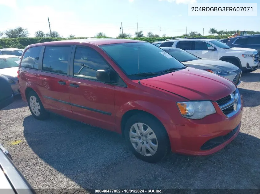 2015 Dodge Grand Caravan Se VIN: 2C4RDGBG3FR607071 Lot: 40477052