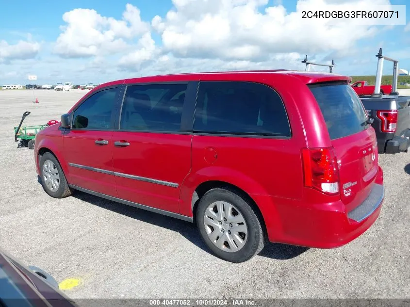 2015 Dodge Grand Caravan Se VIN: 2C4RDGBG3FR607071 Lot: 40477052