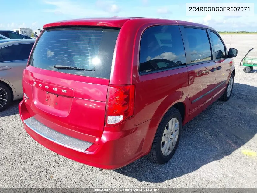 2015 Dodge Grand Caravan Se VIN: 2C4RDGBG3FR607071 Lot: 40477052