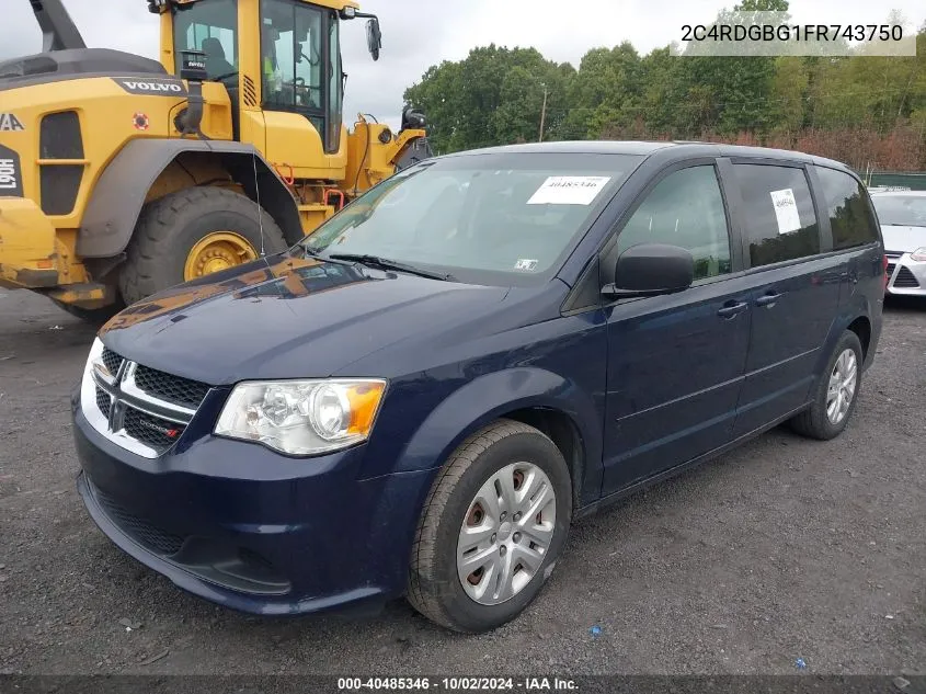 2015 Dodge Grand Caravan Se VIN: 2C4RDGBG1FR743750 Lot: 40485346