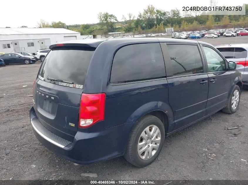 2C4RDGBG1FR743750 2015 Dodge Grand Caravan Se