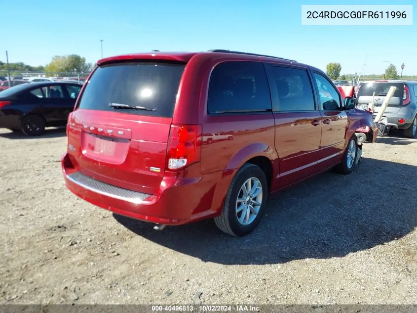 2015 Dodge Grand Caravan Sxt VIN: 2C4RDGCG0FR611996 Lot: 40496813