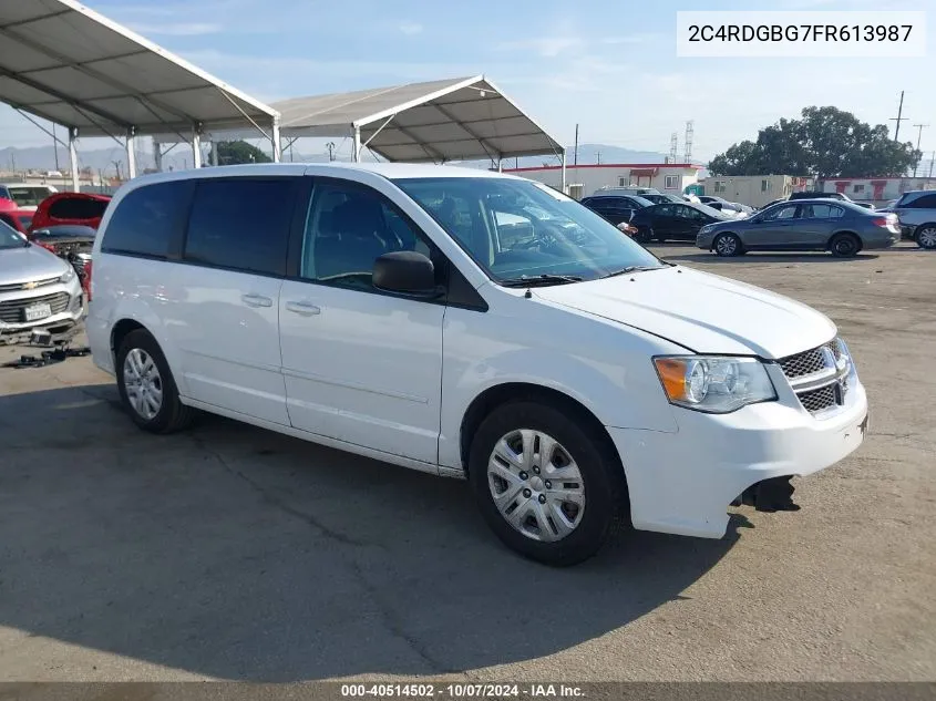 2015 Dodge Grand Caravan Se VIN: 2C4RDGBG7FR613987 Lot: 40514502