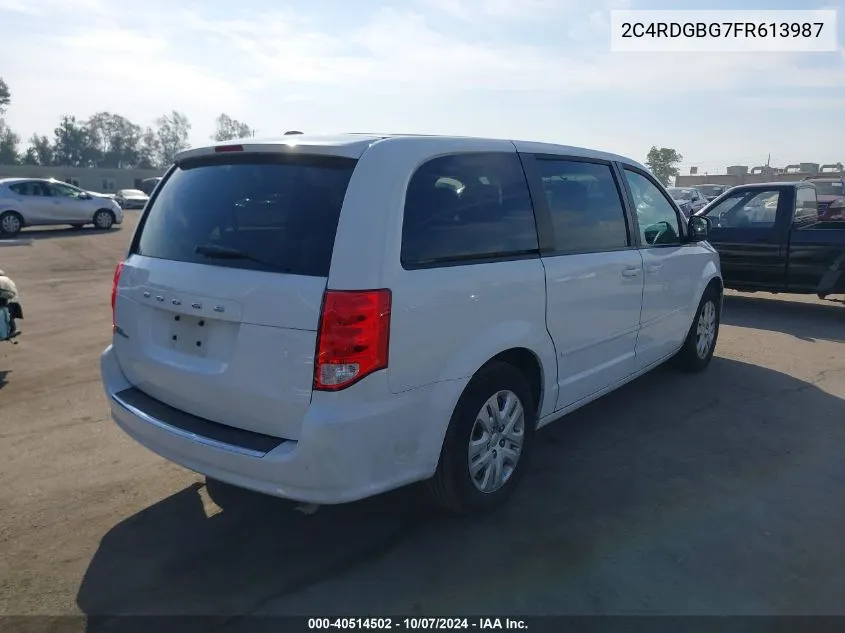 2015 Dodge Grand Caravan Se VIN: 2C4RDGBG7FR613987 Lot: 40514502