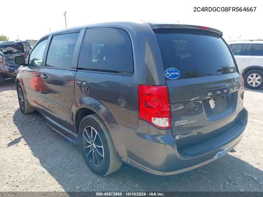 2015 Dodge Grand Caravan Sxt VIN: 2C4RDGCG8FR564667 Lot: 40572955