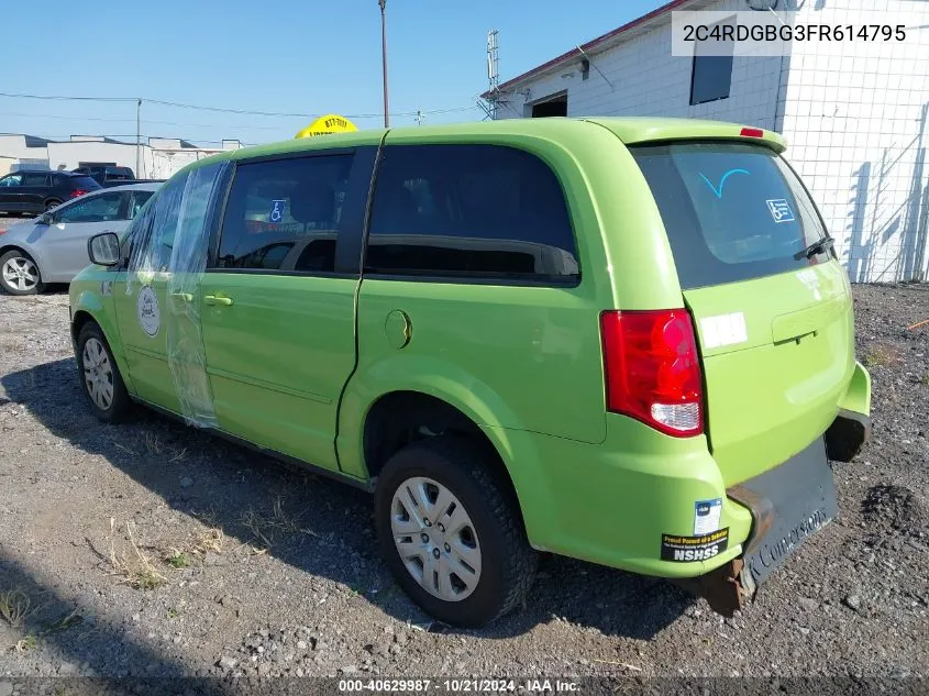 2015 Dodge Grand Caravan VIN: 2C4RDGBG3FR614795 Lot: 40629987