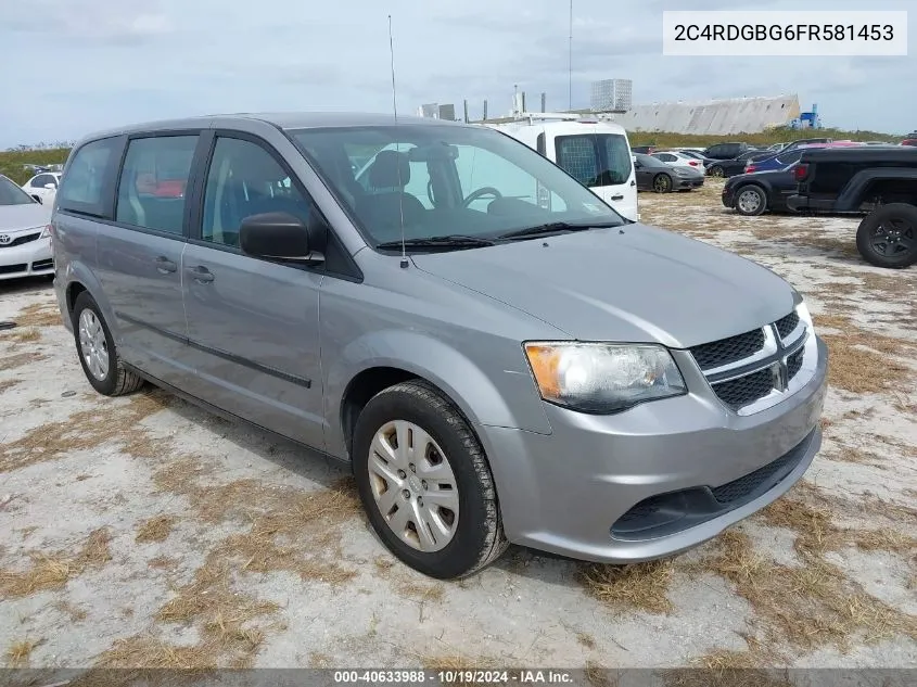 2015 Dodge Grand Caravan American Value Pkg VIN: 2C4RDGBG6FR581453 Lot: 40633988