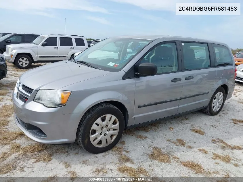 2015 Dodge Grand Caravan American Value Pkg VIN: 2C4RDGBG6FR581453 Lot: 40633988