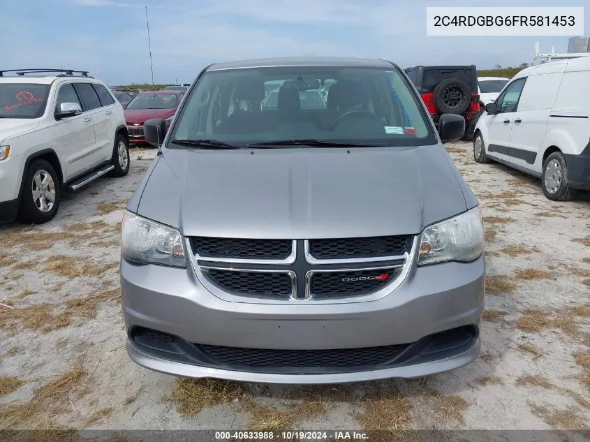 2C4RDGBG6FR581453 2015 Dodge Grand Caravan American Value Pkg