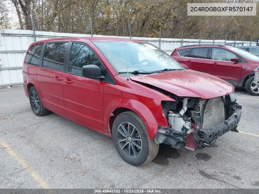 2015 Dodge Grand Caravan Se VIN: 2C4RDGBGXFR570147 Lot: 40643102