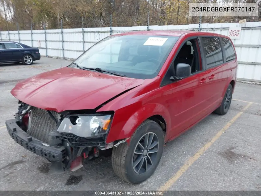 2015 Dodge Grand Caravan Se VIN: 2C4RDGBGXFR570147 Lot: 40643102