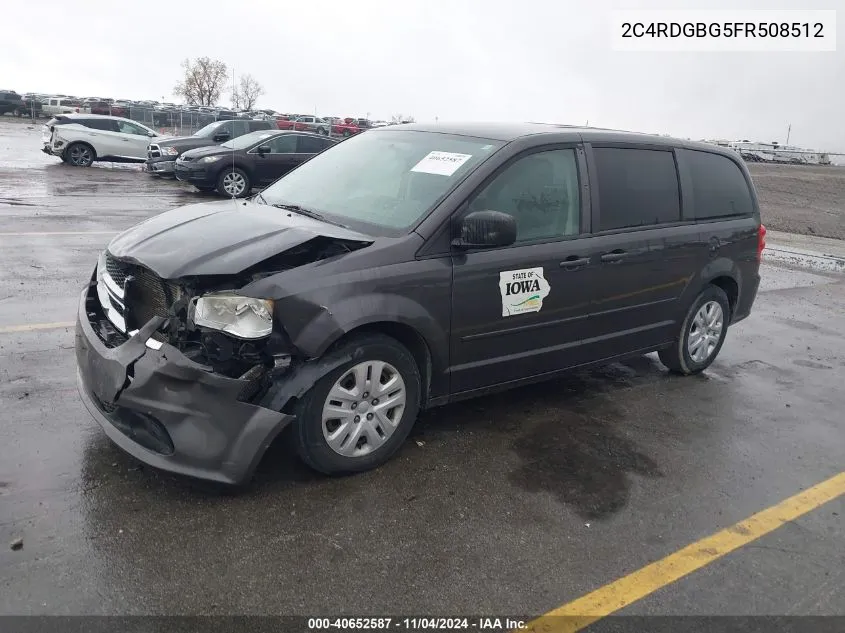 2015 Dodge Grand Caravan Se VIN: 2C4RDGBG5FR508512 Lot: 40652587