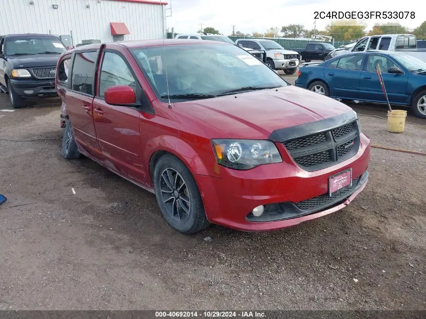 2015 Dodge Grand Caravan R/T VIN: 2C4RDGEG3FR533078 Lot: 40692014