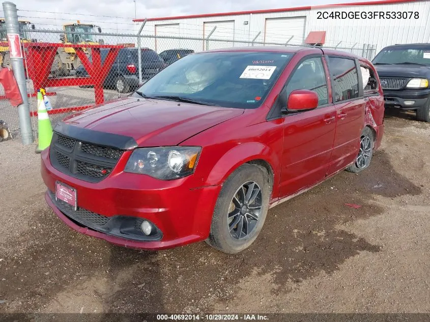 2015 Dodge Grand Caravan R/T VIN: 2C4RDGEG3FR533078 Lot: 40692014