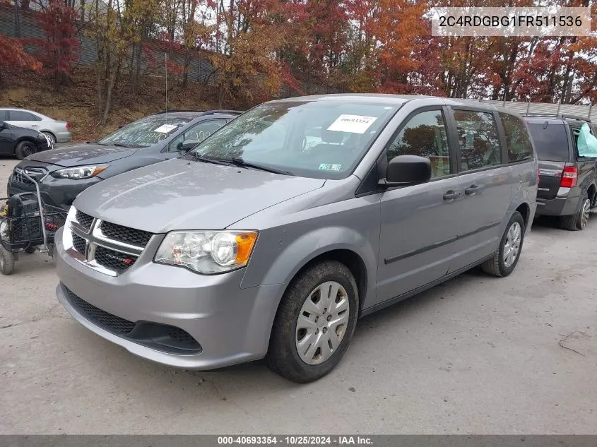 2015 Dodge Grand Caravan American Value Pkg VIN: 2C4RDGBG1FR511536 Lot: 40693354