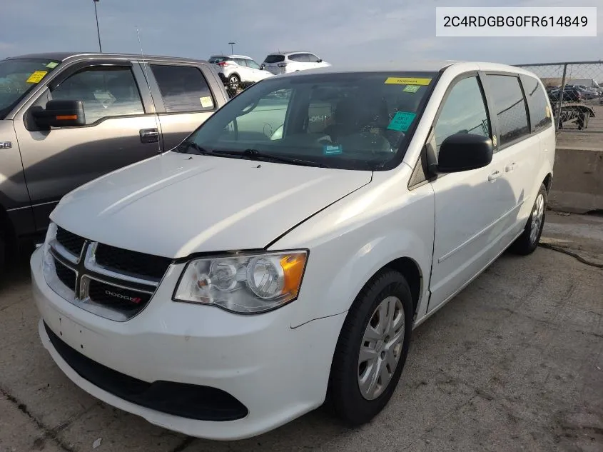 2015 Dodge Grand Caravan Se VIN: 2C4RDGBG0FR614849 Lot: 40729823