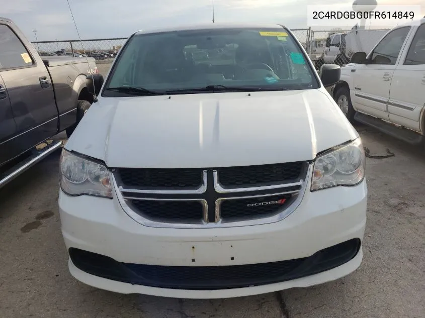 2015 Dodge Grand Caravan Se VIN: 2C4RDGBG0FR614849 Lot: 40729823