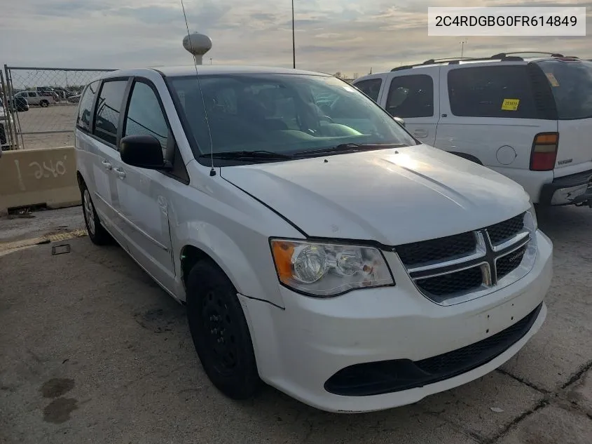 2015 Dodge Grand Caravan Se VIN: 2C4RDGBG0FR614849 Lot: 40729823