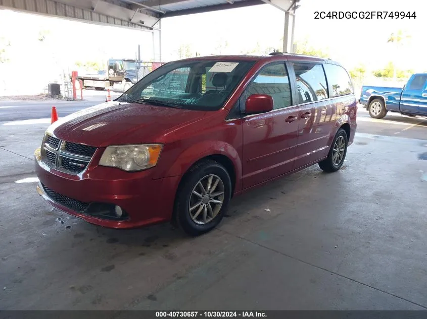 2015 Dodge Grand Caravan Sxt Plus VIN: 2C4RDGCG2FR749944 Lot: 40730657