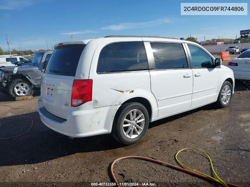 2015 Dodge Grand Caravan Sxt VIN: 2C4RDGCG9FR744806 Lot: 40732358