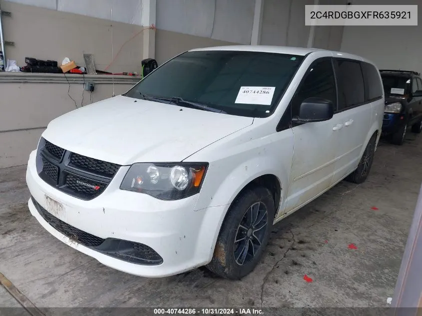 2015 Dodge Grand Caravan Se VIN: 2C4RDGBGXFR635921 Lot: 40744286