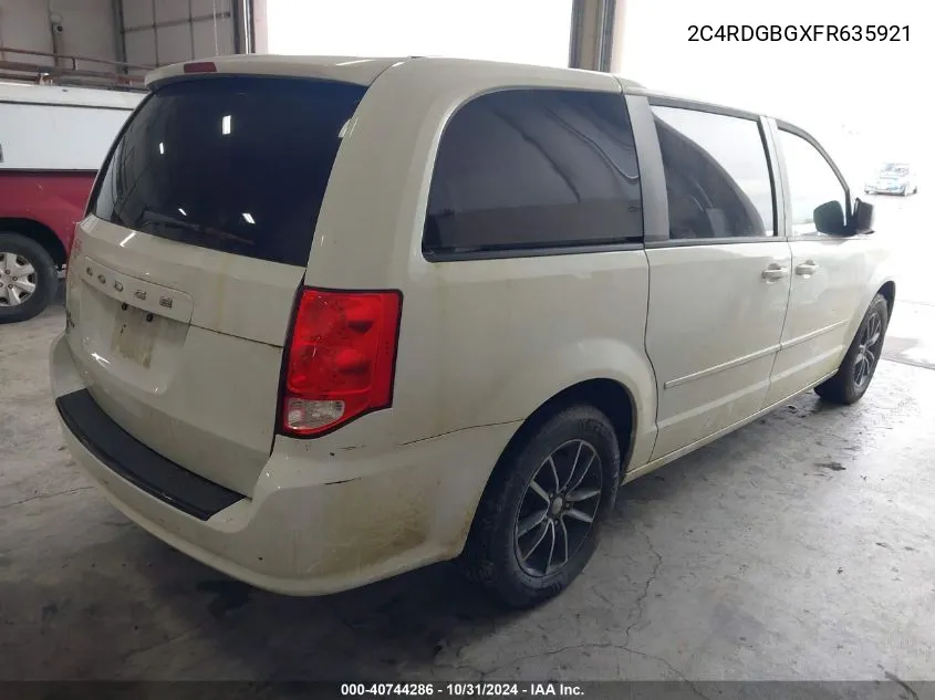 2015 Dodge Grand Caravan Se VIN: 2C4RDGBGXFR635921 Lot: 40744286