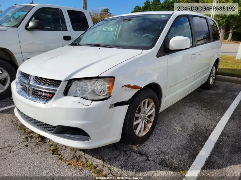 2015 Dodge Grand Caravan Sxt VIN: 2C4RDGCG4FR585192 Lot: 40745812