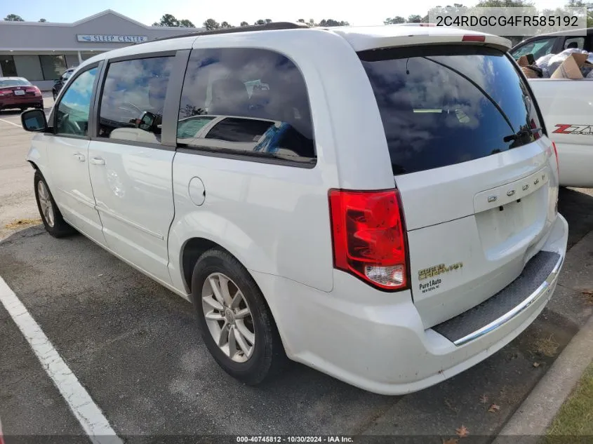 2015 Dodge Grand Caravan Sxt VIN: 2C4RDGCG4FR585192 Lot: 40745812