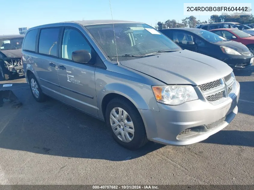 2015 Dodge Grand Caravan American Value Pkg VIN: 2C4RDGBG8FR604442 Lot: 40757682